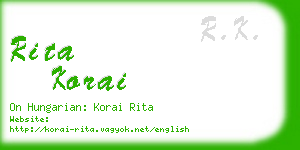 rita korai business card